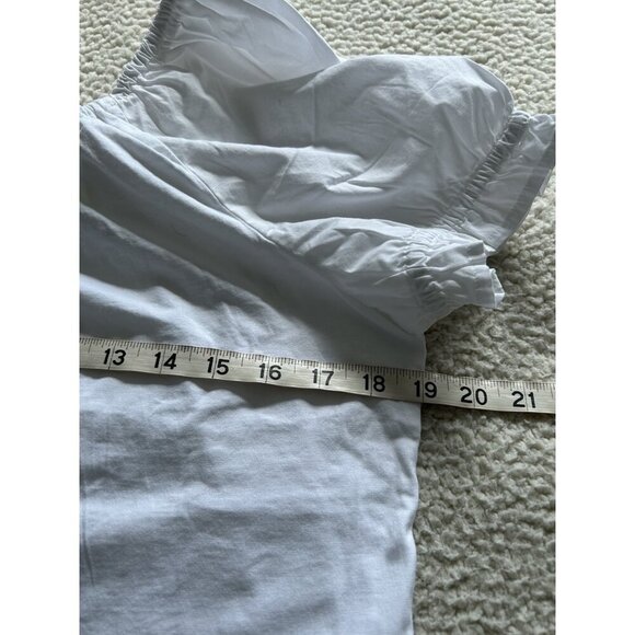 J.Crew Top Womens Short Sleeve Woven Mix Tie-Back Shirt White Size S - Picture 9 of 10